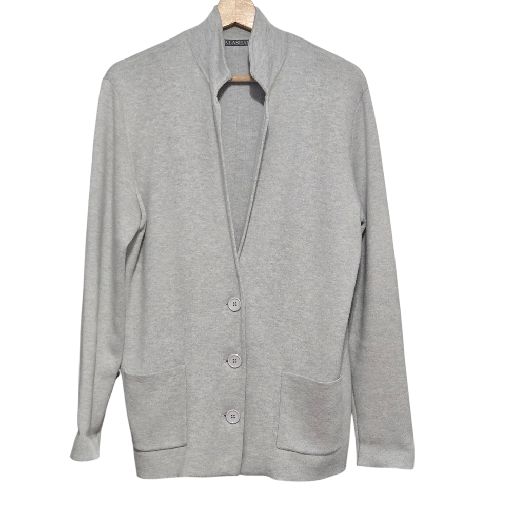 Alashan Lightweight Cashmere Blend Cardigan Gray Size Medium  Minimalist